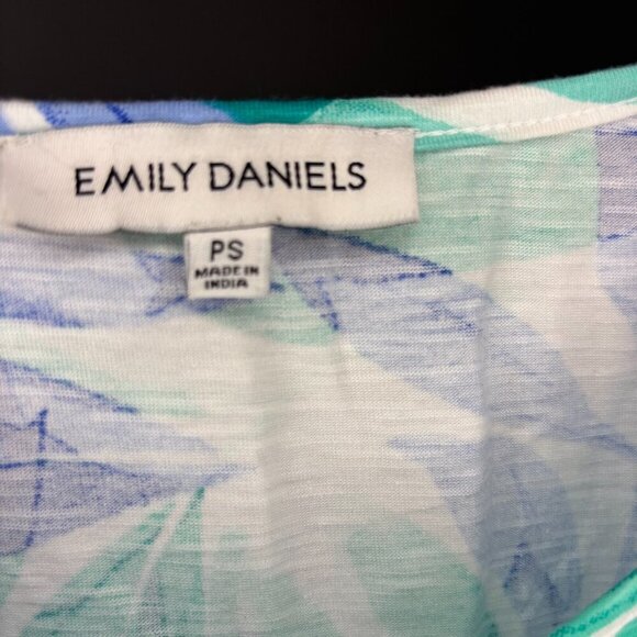 EMILY DANIELS NEW Scoop Neck Printed Top Womens PS Tropical 3/4 Sleeve Stretch - Picture 6 of 6